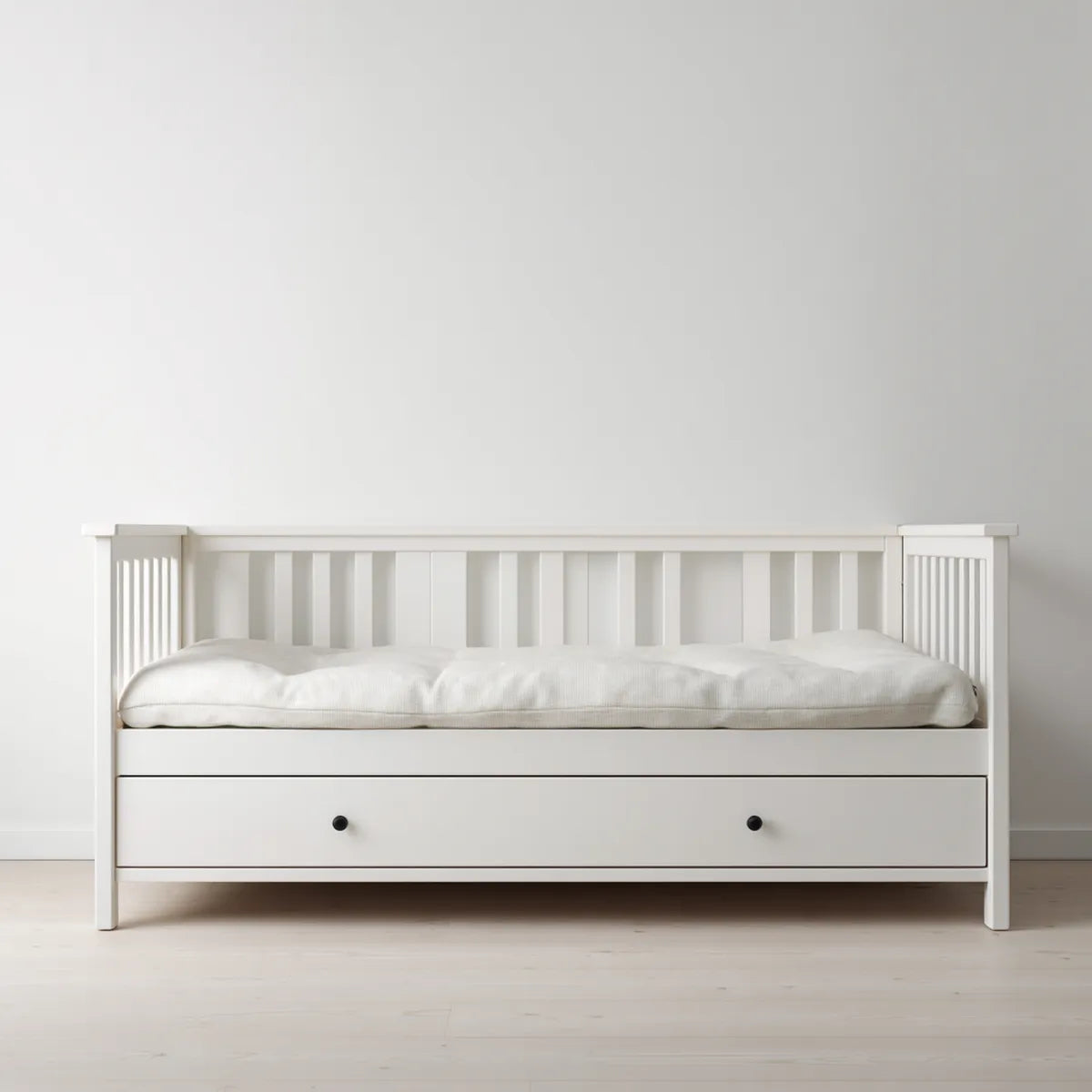 Lit gigogne blanc rectangulaire en pin massif 205 x 90 x 85 cm avec couchage tiroir