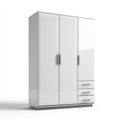 Armoire de chambre 3 portes 3 tiroirs blanche 120 x 52 x 180 cm en panneaux de particules rectangulaire