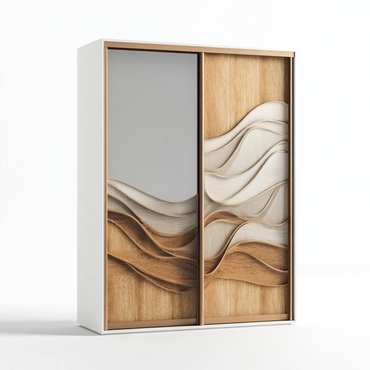 Armoire de chambre à 2 portes coulissantes blanc chêne naturel en panneaux MDF 120 x 60 x 200 cm rectangulaire