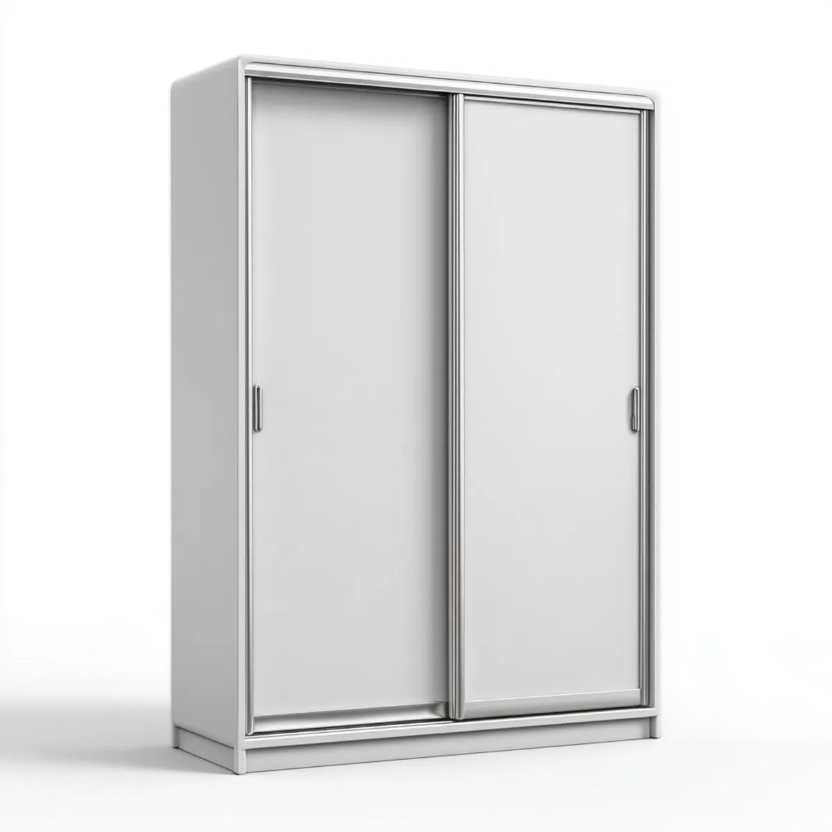 Armoire de chambre à portes coulissantes blanche 120 x 60 x 200 cm en acier et aluminium rectangulaire