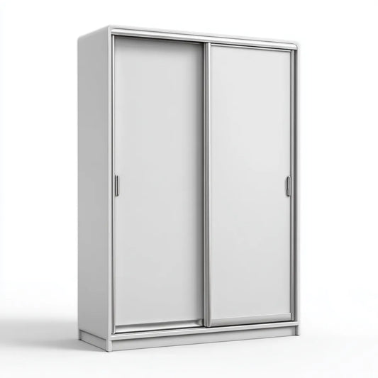 Armoire de chambre à portes coulissantes blanche 120 x 60 x 200 cm en acier et aluminium rectangulaire