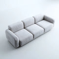 Canapé droit 3 places gris clair 230 x 95 x 78 cm en polyester côtelé rectangulaire