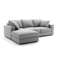 Canapé d'angle gauche 3 places gris en polyester avec méridienne en L 270 x 160 x 85 cm