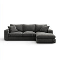 Canapé d’angle droit 3 places gris anthracite 260 x 160 x 85 cm en polyester forme L