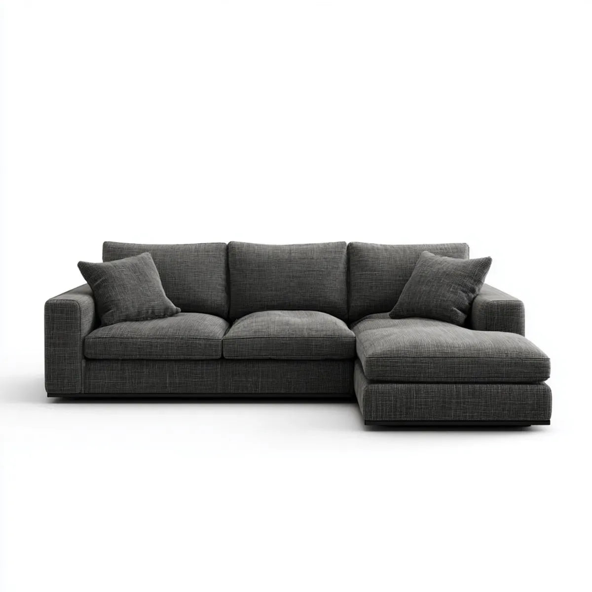 Canapé d’angle droit 3 places gris anthracite 260 x 160 x 85 cm en polyester forme L