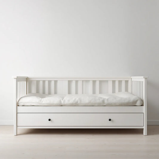 Lit gigogne blanc rectangulaire en pin massif 205 x 90 x 85 cm avec couchage tiroir